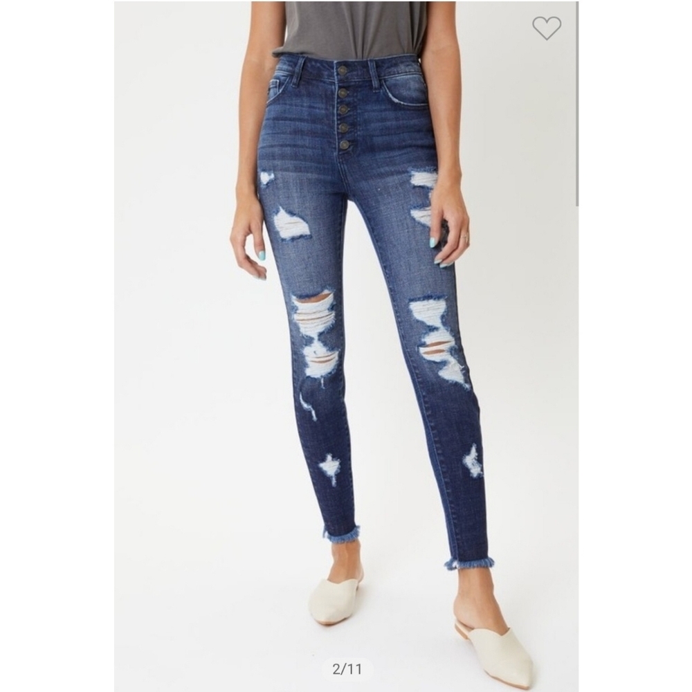 Kancan Super High Waisted Ankle Jeans